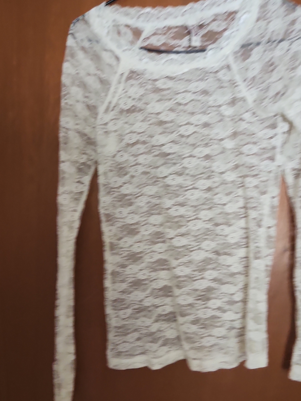 Mudd White Lace Long Sleeve Top Size Small